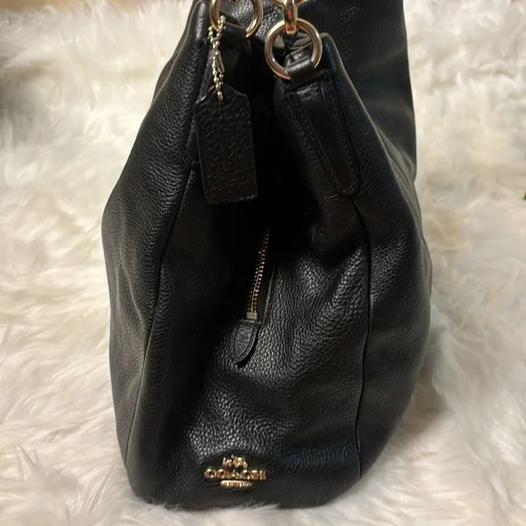 Coach Black Leather Hobo Tote Bag - Picture 4 of 11